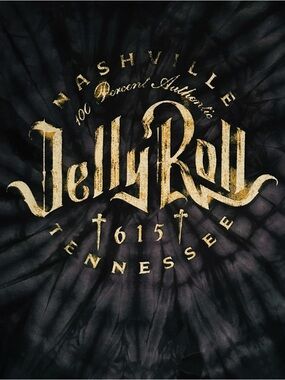 Jelly Roll Nashville Tennessee Tie-Dye Tee - Black & Gold